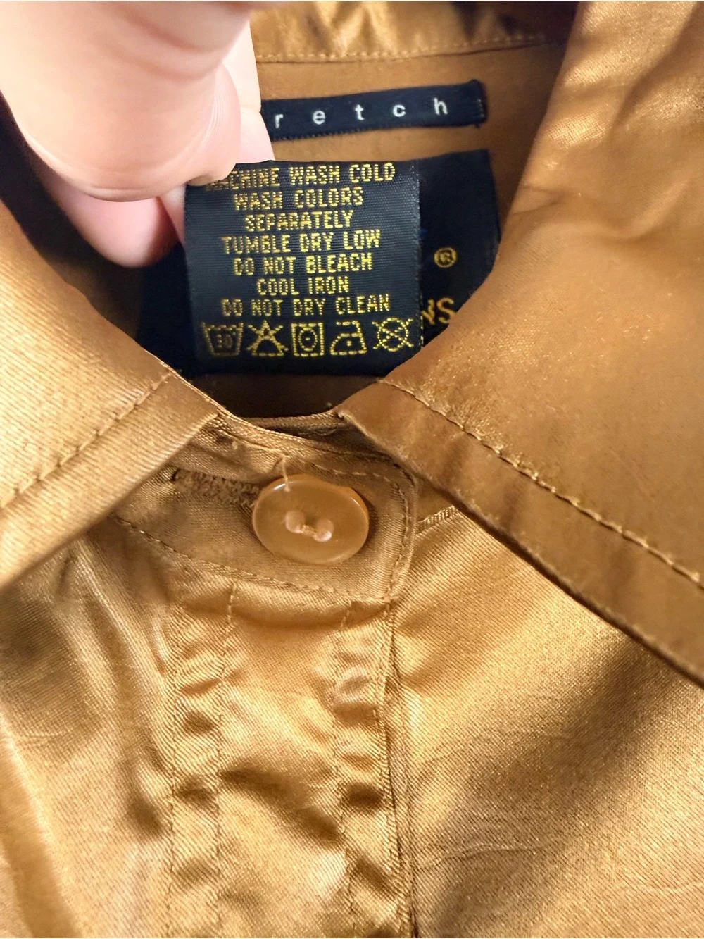 Y2k Jou Jou skins bronze button down asymmetrical pocket top western top size M